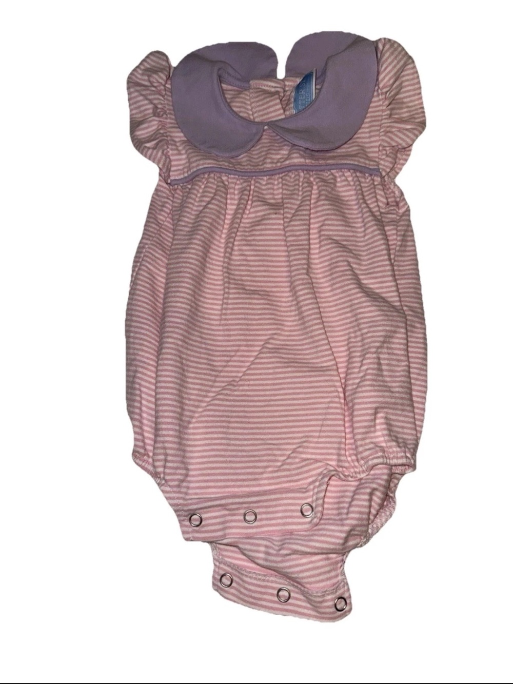 Trotter Street Kids Pink Striped Knit Bubble Romper SS2024 - 9M